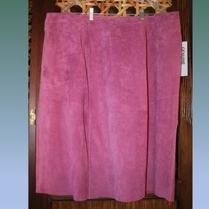 JL Studio Pink Suede Leather Skirt NWT 24W